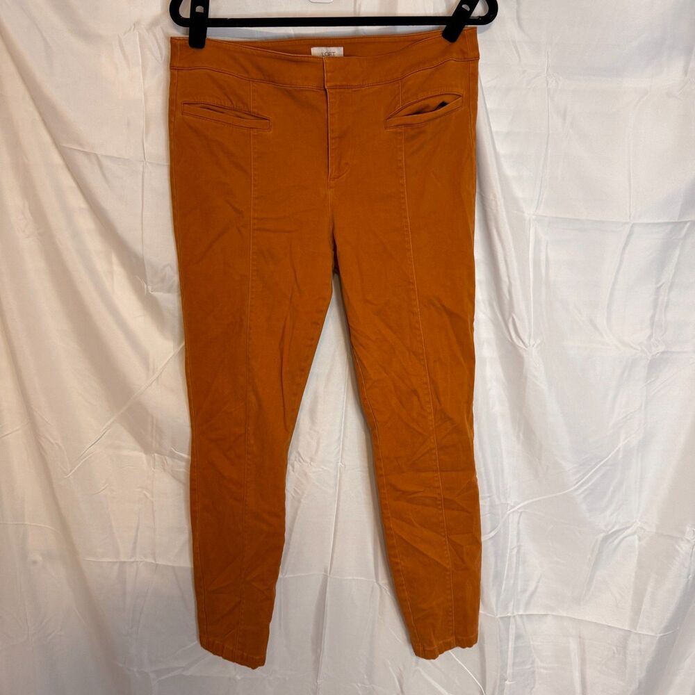 Loft Outlet Skinny Leg Orange Dress Work Pant Business Casual SZ 10‎